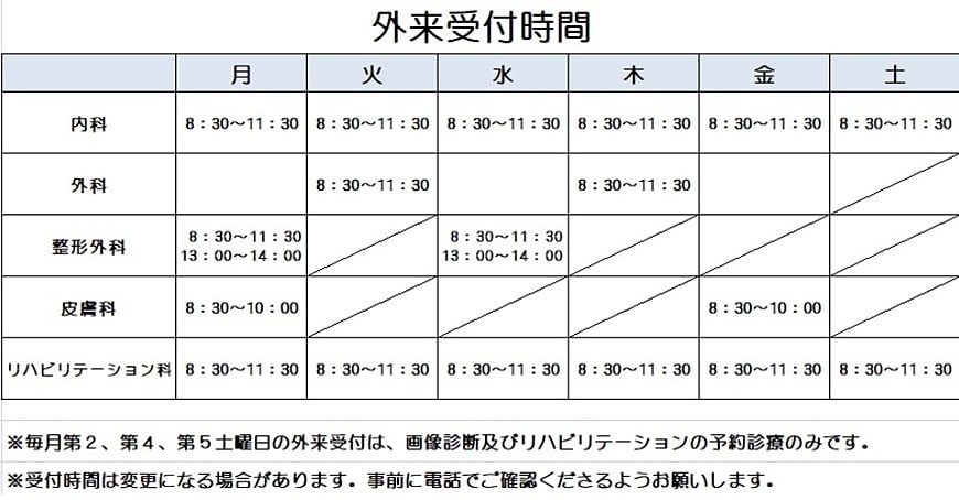 外来診療案内